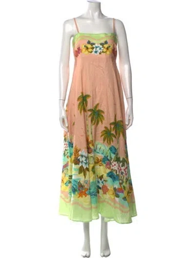 Pre-owned Alemais Linen Long Dress In Pink