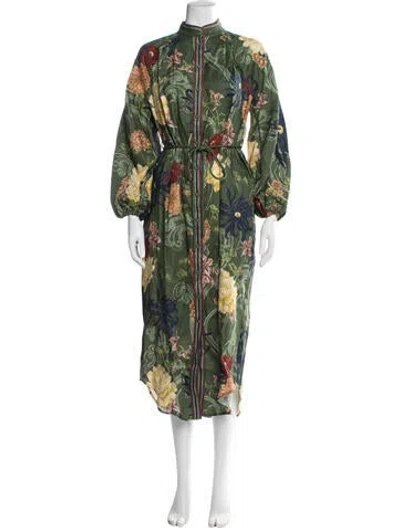 Pre-owned Alemais Linen Long Dress W/ Tags In Green