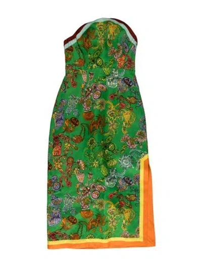 Pre-owned Alemais Linen Long Dress W/ Tags In Green