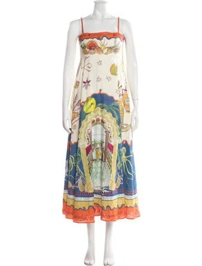 Pre-owned Alemais Linen Long Dress W/ Tags In Neutral