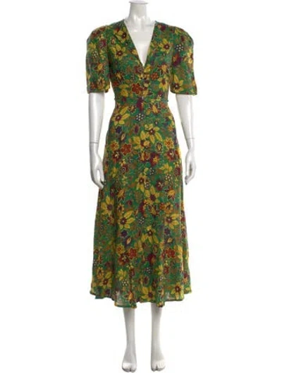 Pre-owned Alemais Linen Long Dress W/ Tags In Yellow