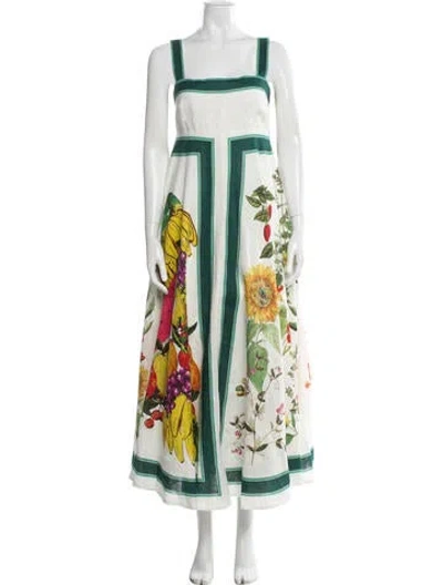 Pre-owned Alemais Linen Long Dress In White