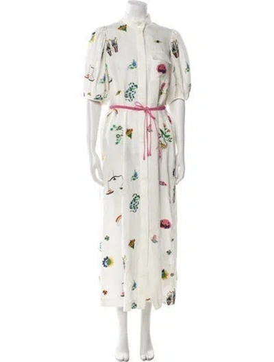 Pre-owned Alemais Linen Long Dress In White