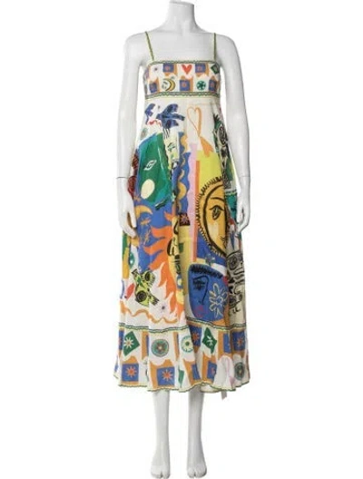 Pre-owned Alemais Linen Long Dress In White