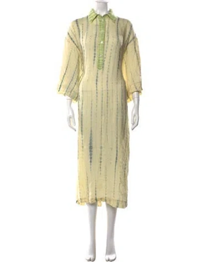 Pre-owned Alemais Linen Long Dress In Yellow