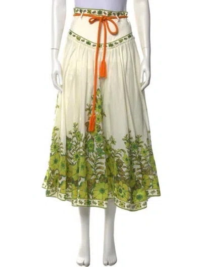 Pre-owned Alemais Linen Long Skirt In Green