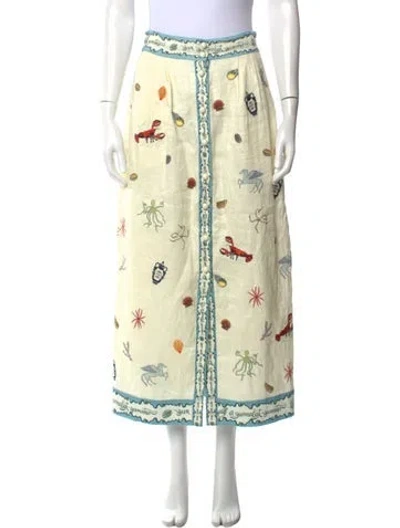Pre-owned Alemais Linen Long Skirt In Multicolor