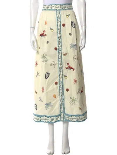 Pre-owned Alemais Linen Long Skirt In Multicolor