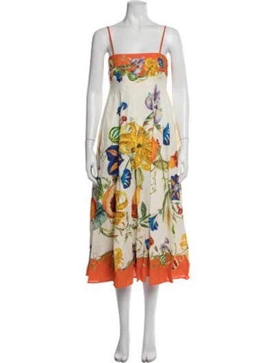 Pre-owned Alemais Linen Midi Length Dress In Neutrals
