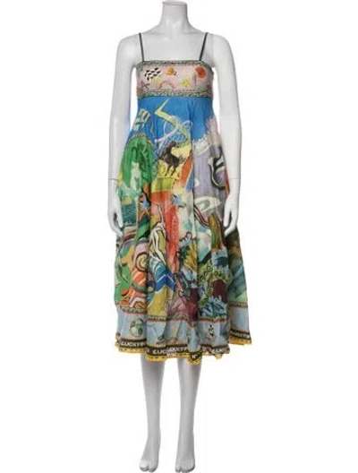 Pre-owned Alemais Linen Midi Length Dress In Neutrals