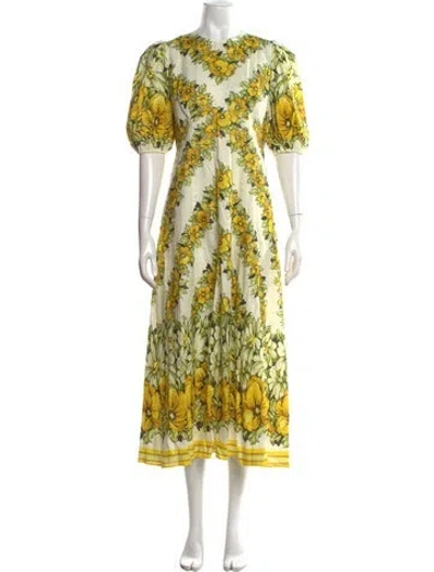 Pre-owned Alemais Linen Midi Length Dress In Neutrals