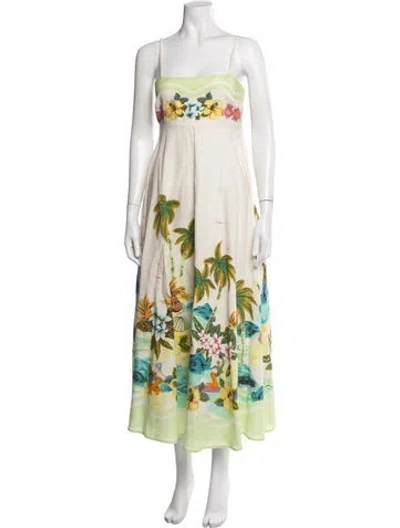 Pre-owned Alemais Linen Midi Length Dress In Neutrals