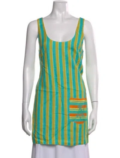 Pre-owned Alemais Linen Midi Length Dress W/ Tags In Green