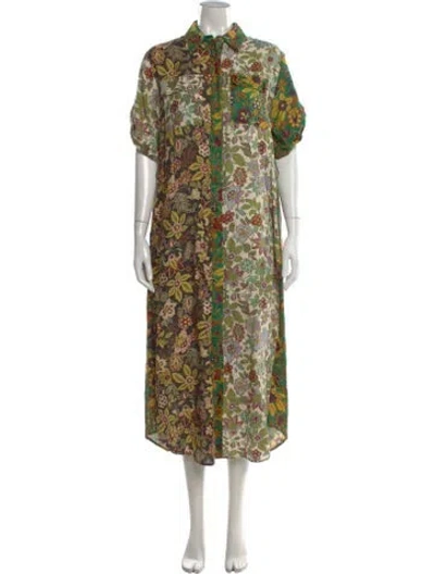 Pre-owned Alemais Linen Midi Length Dress In Yellow