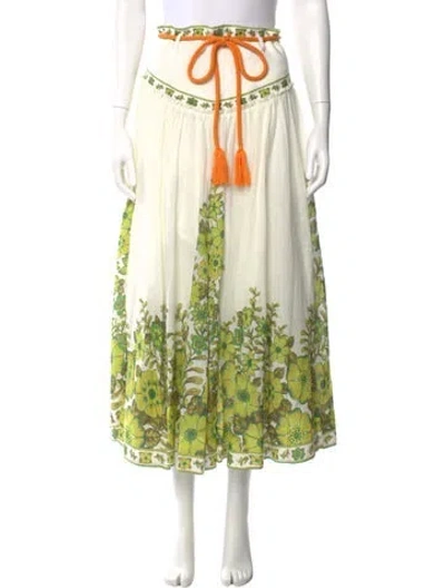 Pre-owned Alemais Linen Midi Length Skirt In Green