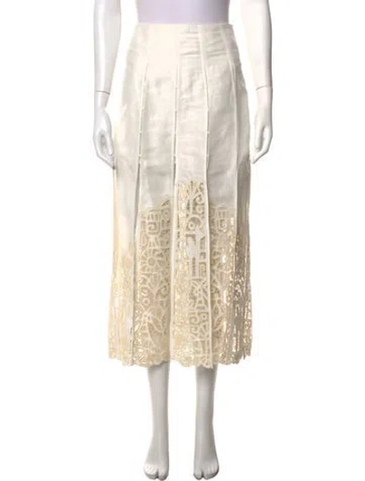 Pre-owned Alemais Linen Midi Length Skirt In Neutrals
