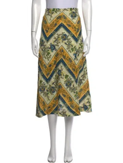 Pre-owned Alemais Linen Midi Length Skirt In Neutrals