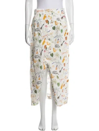 Pre-owned Alemais Linen Midi Length Skirt W/ Tags In White