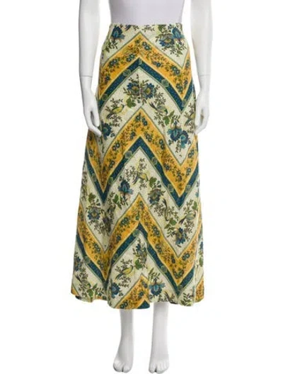 Pre-owned Alemais Linen Midi Length Skirt W/ Tags In Yellow