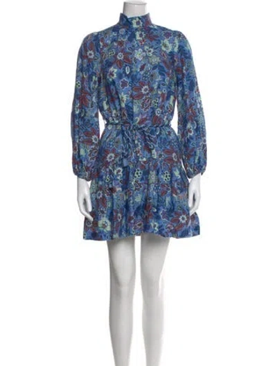 Pre-owned Alemais Linen Mini Dress In Blue