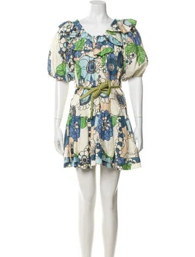Pre-owned Alemais Linen Mini Dress In Blue