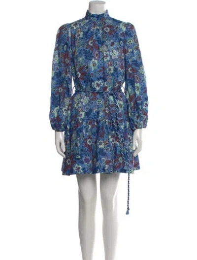 Pre-owned Alemais Linen Mini Dress In Blue