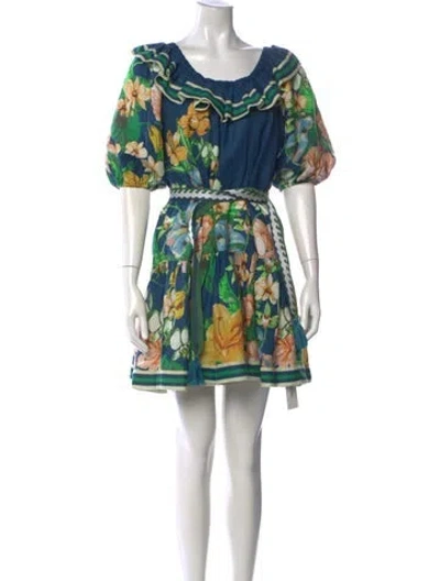 Pre-owned Alemais Linen Mini Dress In Blue