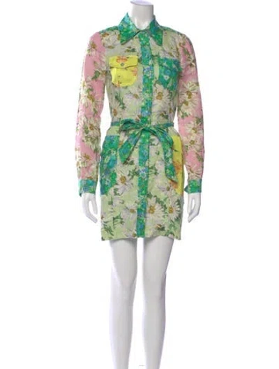 Pre-owned Alemais Linen Mini Dress In Green