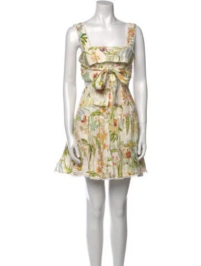 Pre-owned Alemais Linen Mini Dress In Multi