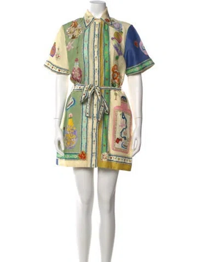 Pre-owned Alemais Linen Mini Dress In Multi