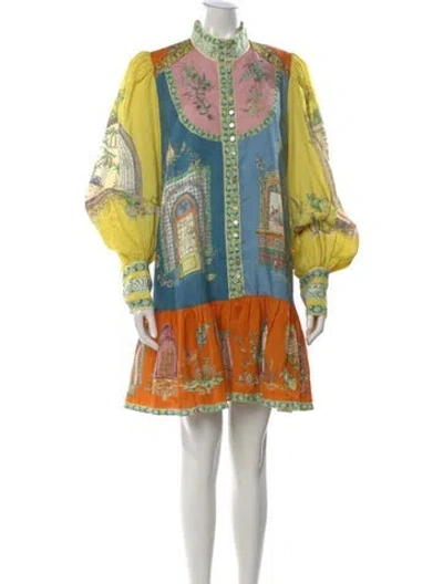Pre-owned Alemais Linen Mini Dress In Multi