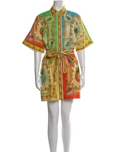 Pre-owned Alemais Linen Mini Dress In Multi