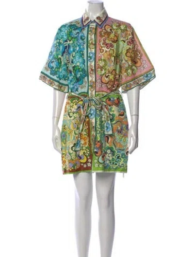 Pre-owned Alemais Linen Mini Dress In Multi