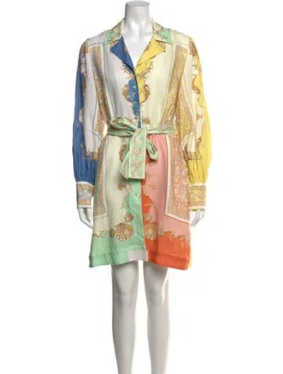 Pre-owned Alemais Linen Mini Dress In Multicolor