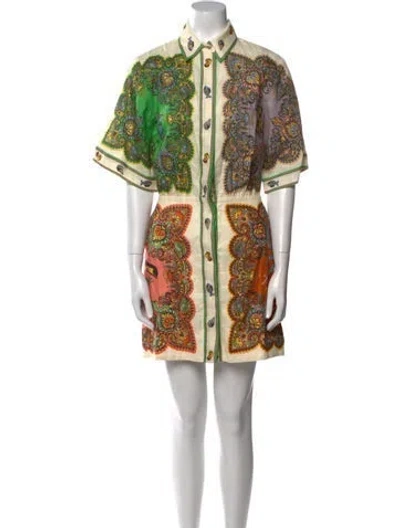 Pre-owned Alemais Linen Mini Dress In Neutral