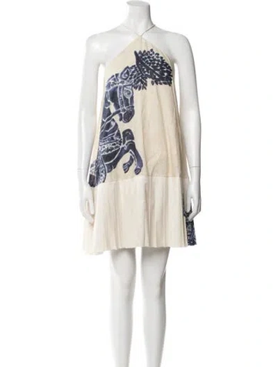 Pre-owned Alemais Linen Mini Dress In Neutral