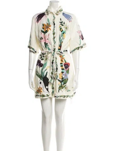 Pre-owned Alemais Linen Mini Dress In Neutral