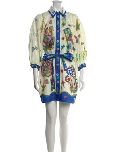 Pre-owned Alemais Linen Mini Dress In Neutral