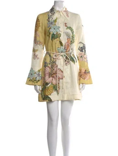 Pre-owned Alemais Linen Mini Dress In Neutral