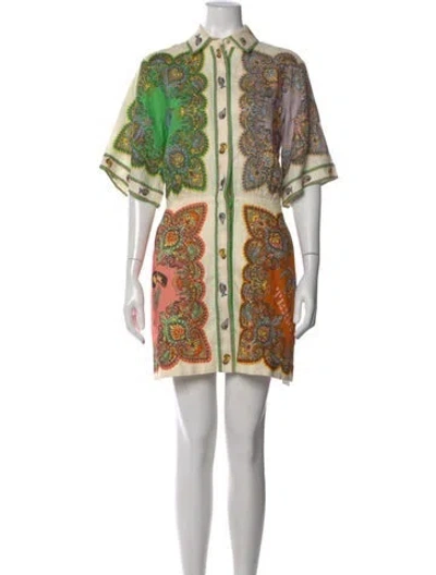 Pre-owned Alemais Linen Mini Dress In Neutral