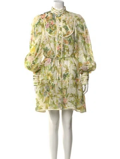 Pre-owned Alemais Linen Mini Dress In Neutral