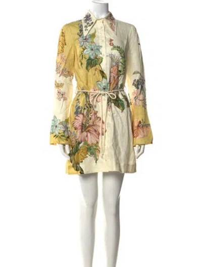Pre-owned Alemais Linen Mini Dress In Neutral