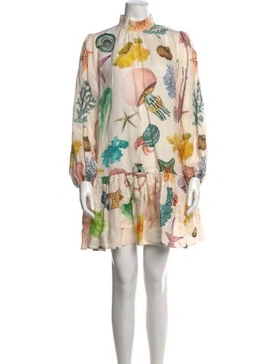 Pre-owned Alemais Linen Mini Dress In Neutral