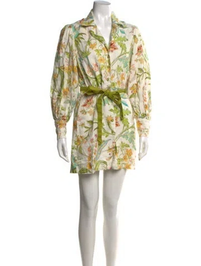 Pre-owned Alemais Linen Mini Dress In Neutrals