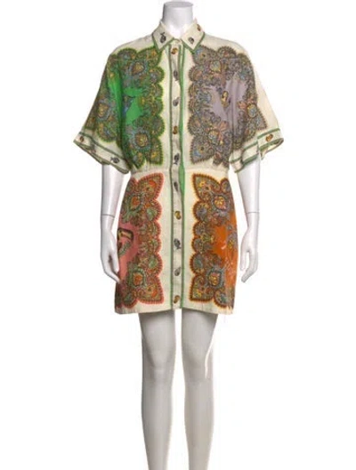 Pre-owned Alemais Linen Mini Dress In Neutrals