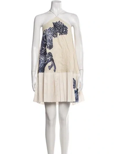 Pre-owned Alemais Linen Mini Dress In Neutrals