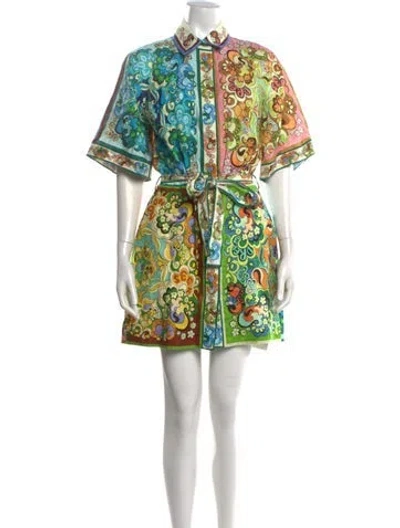 Pre-owned Alemais Linen Mini Dress In Neutrals