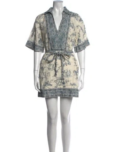 Pre-owned Alemais Linen Mini Dress In Neutrals