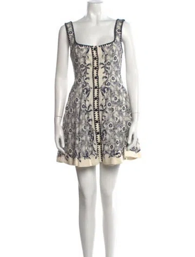 Pre-owned Alemais Linen Mini Dress In Neutrals