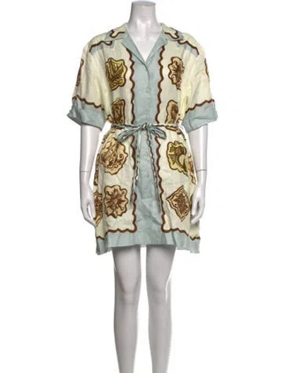 Pre-owned Alemais Linen Mini Dress In Neutrals